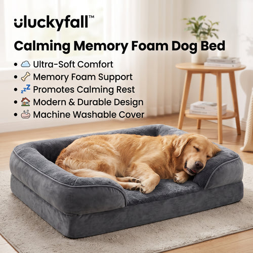 𝒖𝒍𝒖𝒄𝒌𝒚𝒇𝒂𝒍𝒍™ Calming Memory Foam Dog Bed