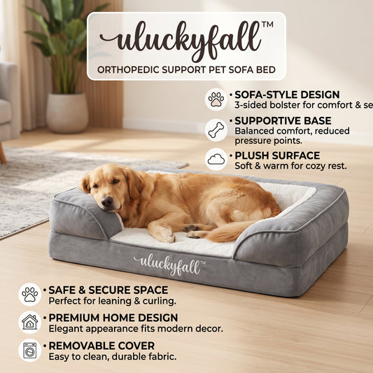 𝒖𝒍𝒖𝒄𝒌𝒚𝒇𝒂𝒍𝒍™ Orthopedic Support Pet Sofa Bed