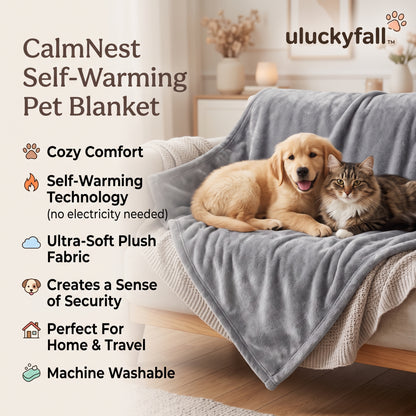 𝒖𝒍𝒖𝒄𝒌𝒚𝒇𝒂𝒍𝒍™ CalmNest Self-Warming Pet Blanket