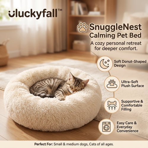 𝒖𝒍𝒖𝒄𝒌𝒚𝒇𝒂𝒍𝒍™ SnuggleNest Calming Pet Bed