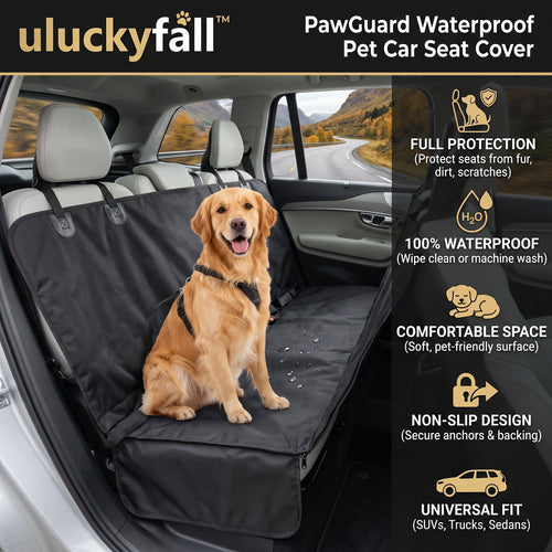 𝒖𝒍𝒖𝒄𝒌𝒚𝒇𝒂𝒍𝒍™ PawGuard Waterproof Pet Car Seat Cover