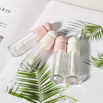 1pc 5ml Lip Gloss Tube Matte Pink Clear Thick Rod Large Brush Head Bottle Makeup Mud Packaging Empty Cosmetic Material Wholesale